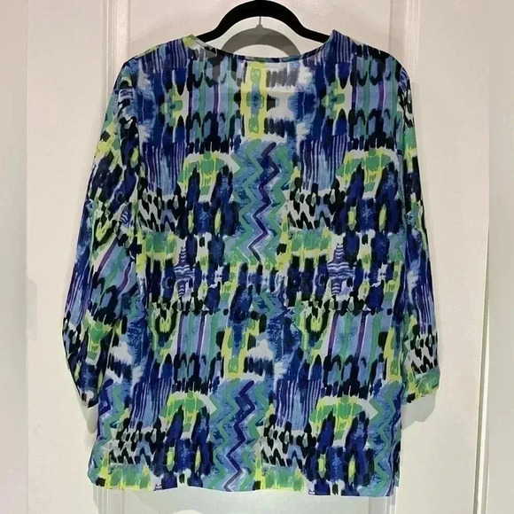 ♥️♥️ VALERIE STEVENS V-NECK BLOUSE SIZE L - Picture 3 of 4